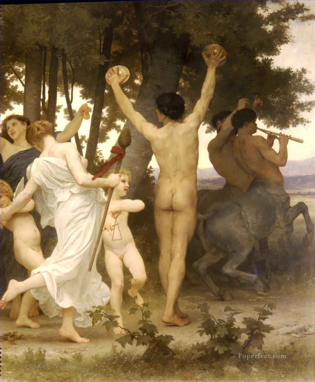 La jeunesse de Bacchus derecha dt William Adolphe Bouguereau desnudo Pintura al óleo